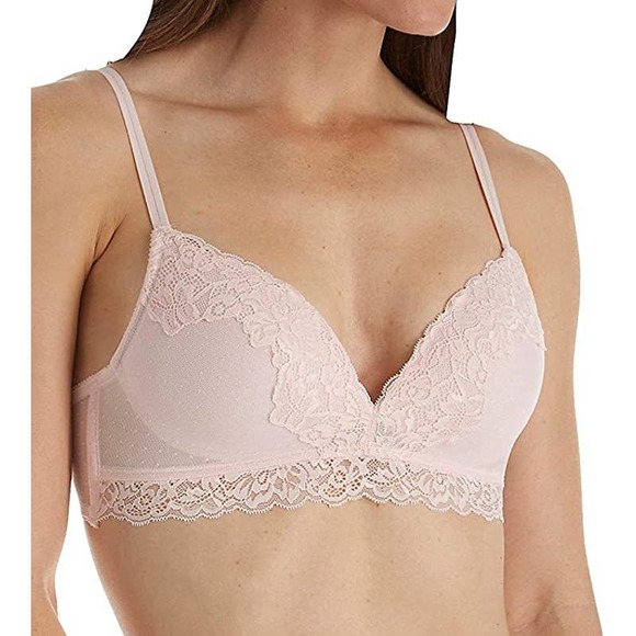 Maidenform Self Expressions SE1130 Point d'Esprit Lace Band Bralette Bra  34D - Picture 1 of 9